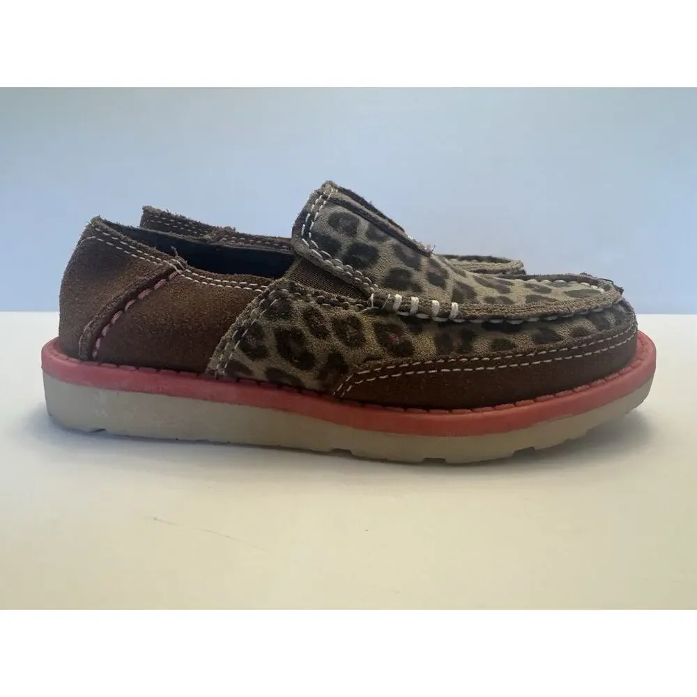 Ariat Kids Size 9 Leopard Print Cruiser Slip On Loafers Brown Pink Shoes